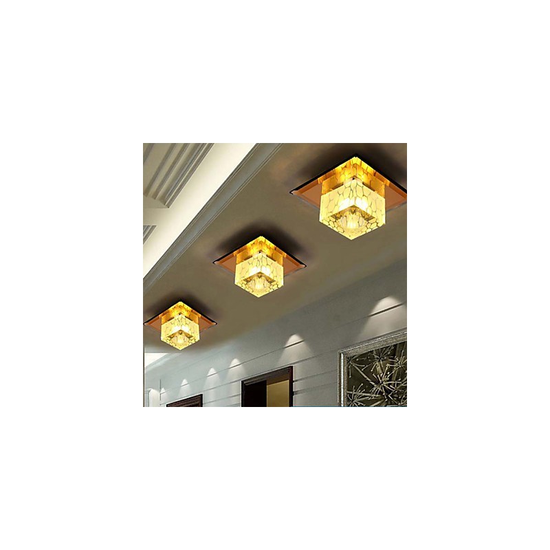 Mini křišťálové stropní svítidlo Bodové svítidlo 3W kreativní lampa Tubusové světlo Barevné čtvercové kopulovité světlo