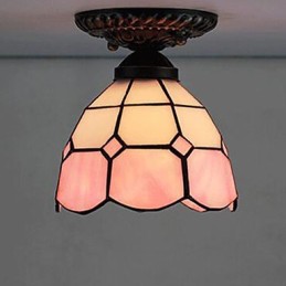 17*Evropské venkovské výtvarné umění Vitráže absorbují světlo kupolové lampy