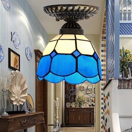 17*Evropské venkovské výtvarné umění Vitráže absorbují světlo kupolové lampy