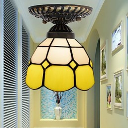 17*Evropské venkovské výtvarné umění Vitráže absorbují světlo kupolové lampy