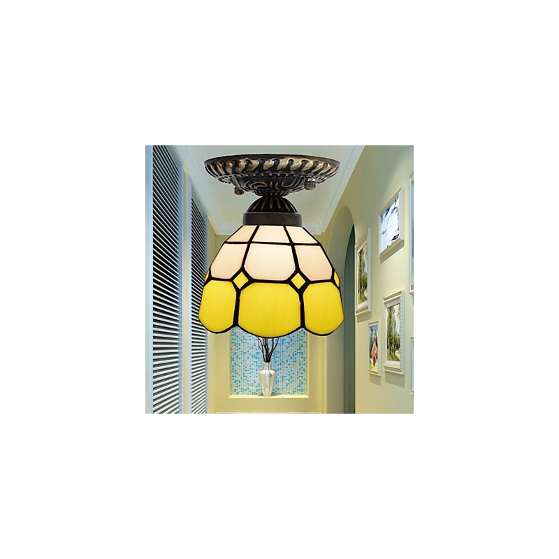 17*Evropské venkovské výtvarné umění Vitráže absorbují světlo kupolové lampy