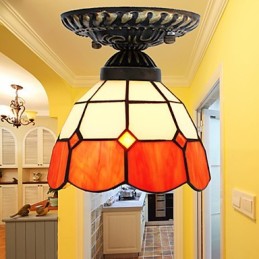 17*Evropské venkovské výtvarné umění Vitráže absorbují světlo kupolové lampy