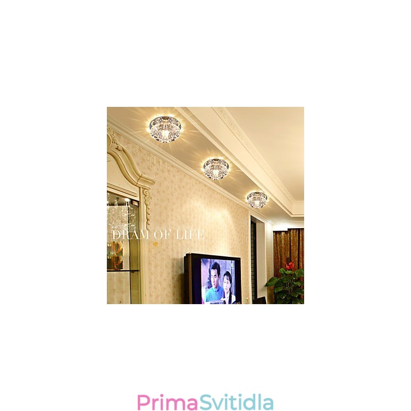 Křišťálová stropní lampa Bodové světlo SMD 3W Creative Lamp Absorb Dome Light
