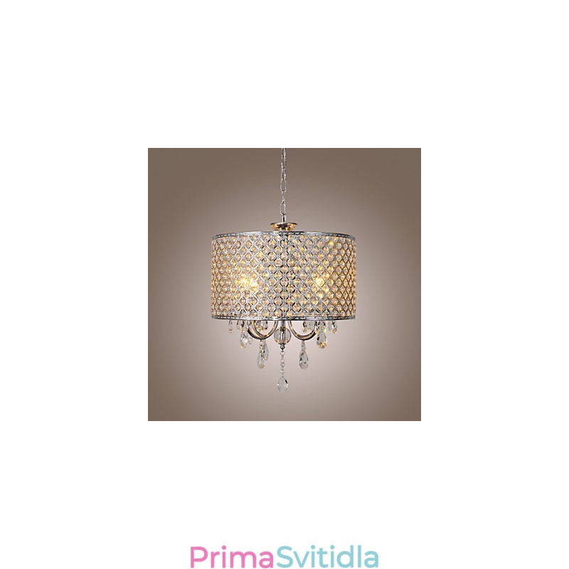 Drum Lustr Crystal Moderní 4 světla Závěsná lampa