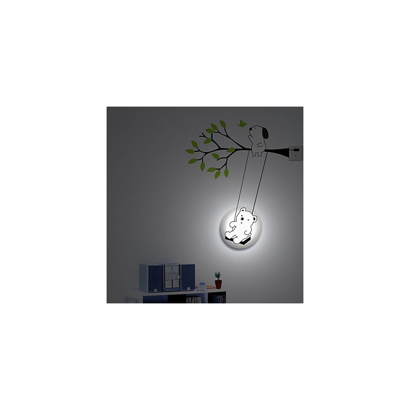 Malý medvídek z plastu odolného proti vysokým teplotám a kreativní 3D nástěnné papírové nástěnné svítidlo