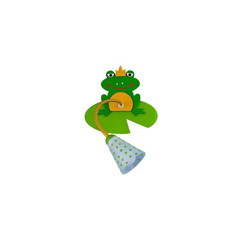 Moderní dřevěné dětské nástěnné svítidlo s 1 světlem v designu Frog