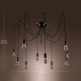 Lustr Vintage Design Žárovky zahrnuty Living 10 světel Závěsné světlo