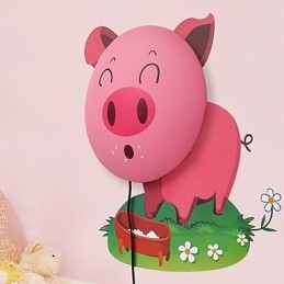 Prase, plastové světlo odolné vůči vysokým teplotám a 10 C může odstranit kreativní 3D tapetovou nástěnnou lampu