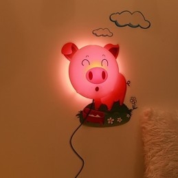 Prase, plastové světlo odolné vůči vysokým teplotám a 10 C může odstranit kreativní 3D tapetovou nástěnnou lampu