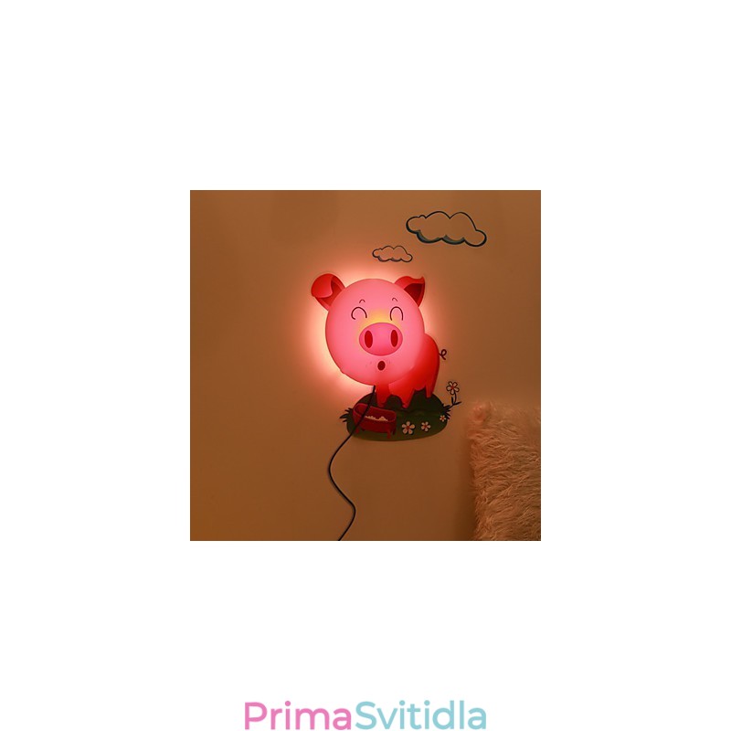 Prase, plastové světlo odolné vůči vysokým teplotám a 10 C může odstranit kreativní 3D tapetovou nástěnnou lampu