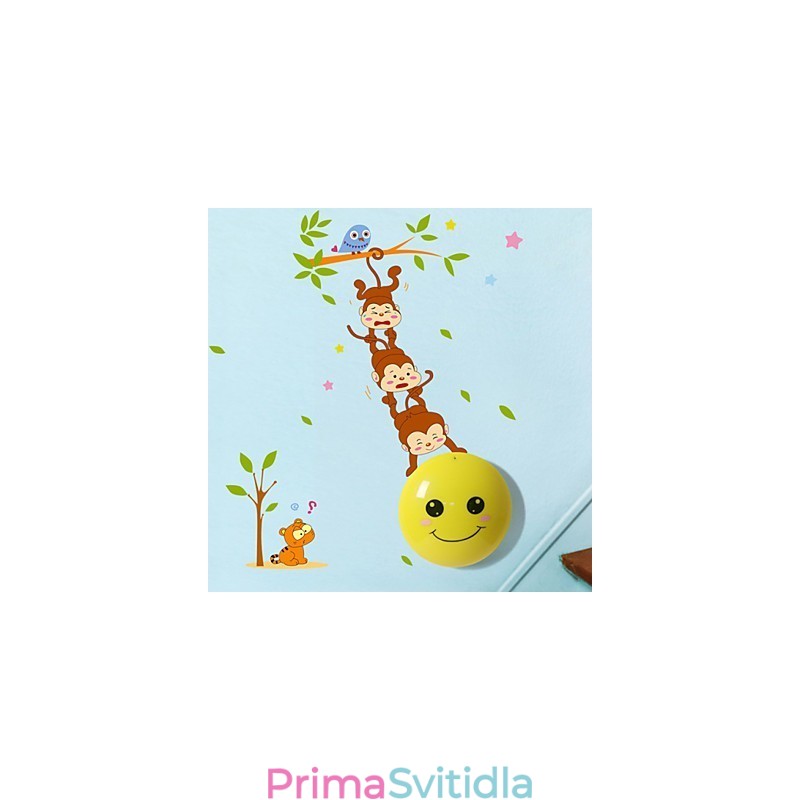 Samolepky na zeď Monkeys světlem aktivovaná inteligentní indukční smetope ozdobná nástěnná lampa
