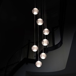 Moderní závěsné svítidlo Závěsná lampa G4 Retroifit 7 světel Chromovaný krystal na schodiště