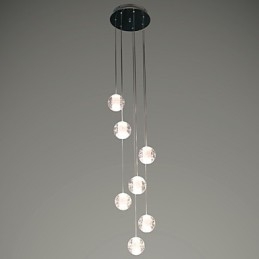Moderní závěsné svítidlo Závěsná lampa G4 Retroifit 7 světel Chromovaný krystal na schodiště