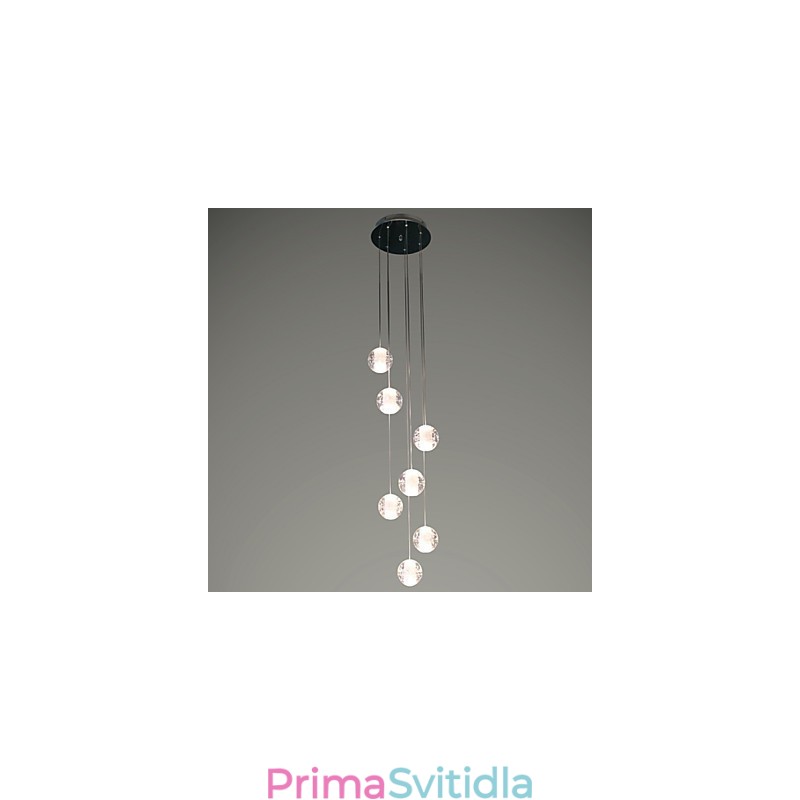 Moderní závěsné svítidlo Závěsná lampa G4 Retroifit 7 světel Chromovaný krystal na schodiště