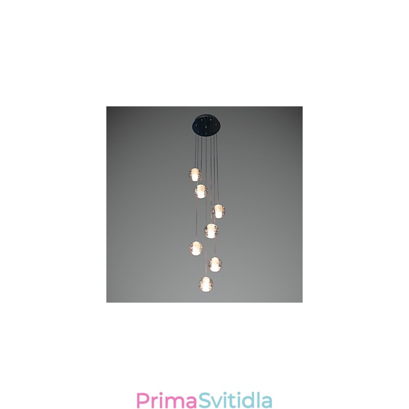 Moderní závěsné svítidlo Závěsná lampa G4 Retroifit 7 světel Chromovaný krystal na schodiště