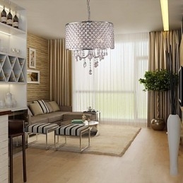 Drum Lustr Crystal Moderní 4 světla Závěsná lampa