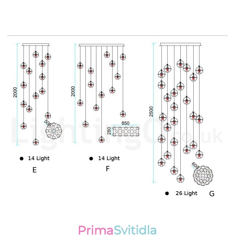 Creative Engineering Stage Meteorer Závěsné světlo s křišťálovou koulí