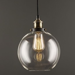 Závěsná lampa Industrial Factory Starožitná mosaz Jedno svítidlo Skleněné stínidlo Cafe Pendant Light
