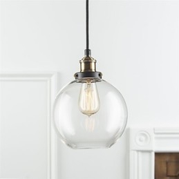 Závěsná lampa Industrial Factory Starožitná mosaz Jedno svítidlo Skleněné stínidlo Cafe Pendant Light