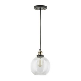 Závěsná lampa Industrial Factory Starožitná mosaz Jedno svítidlo Skleněné stínidlo Cafe Pendant Light