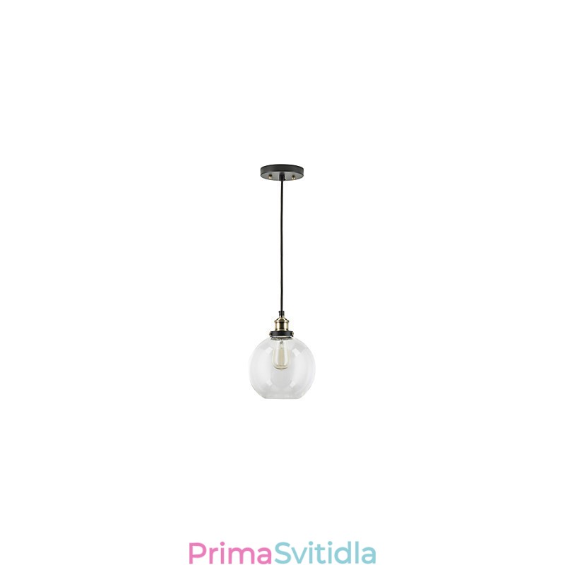 Závěsná lampa Industrial Factory Starožitná mosaz Jedno svítidlo Skleněné stínidlo Cafe Pendant Light