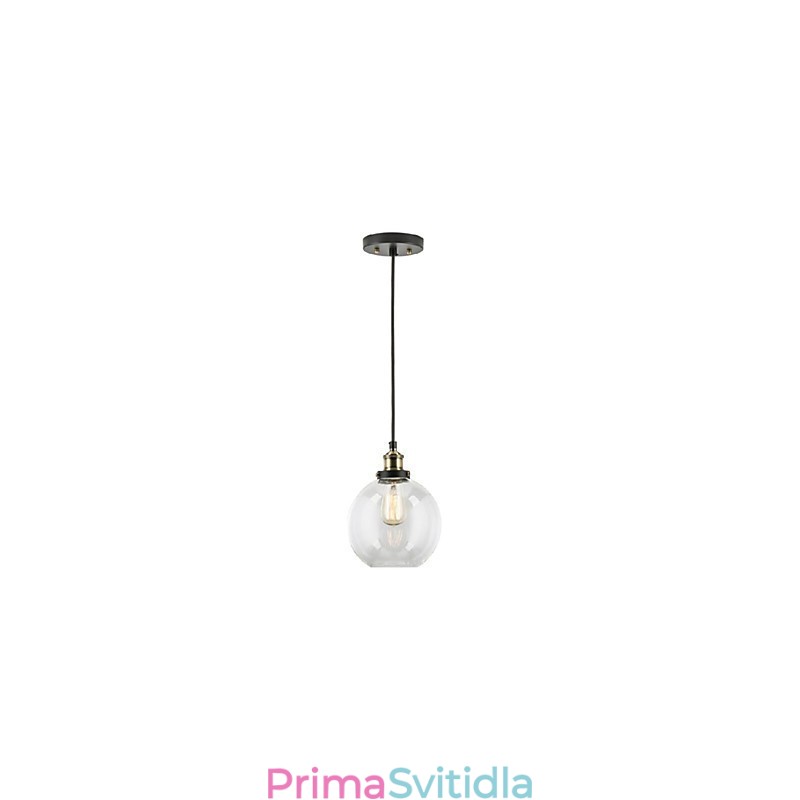 Závěsná lampa Industrial Factory Starožitná mosaz Jedno svítidlo Skleněné stínidlo Cafe Pendant Light