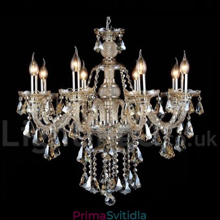 Retro Cognac Color K9 Crystal moderní lustr s 8 světly Retro Cognac Color K9 Crystal moderní lustr s 8 světly