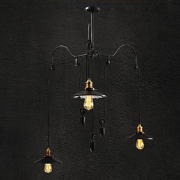 Vintage Pully Pendant Light 3 Island Foyer Metal+ Galss vnitřní stínítko