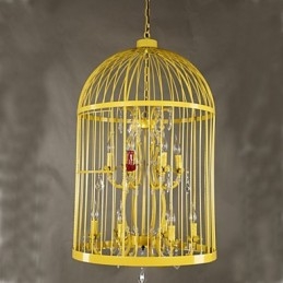 Vintage Iron Cage Lampa Lampa lustr Crystal