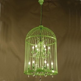 Vintage Iron Cage Lampa Lampa lustr Crystal