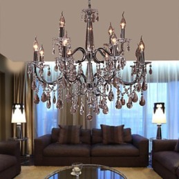 Křišťálový moderní lustr 2 Tiers Living 12 Lights