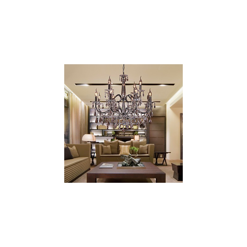 Křišťálový moderní lustr 2 Tiers Living 12 Lights