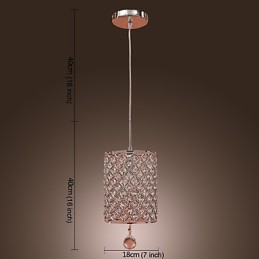 Závěsné svítidlo Crystal Drop ve válcovém stylu