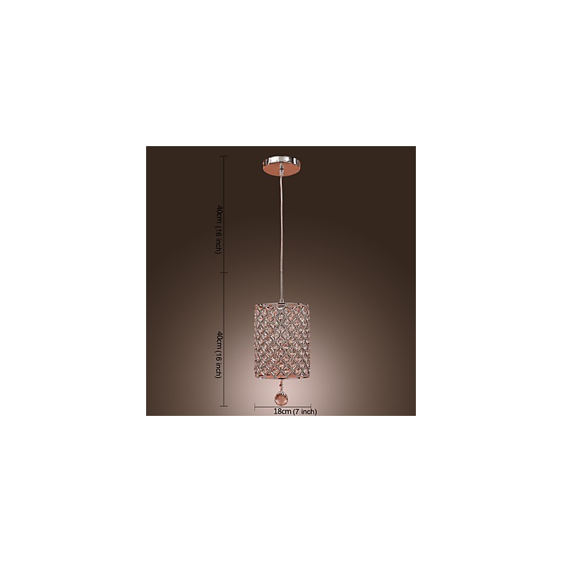 Závěsné svítidlo Crystal Drop ve válcovém stylu