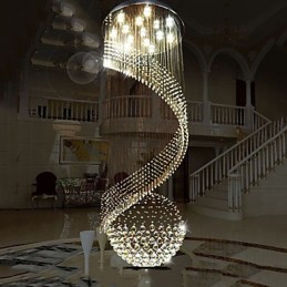 Moderní křišťálový lustr Závěsné osvětlení Závěsná stropní svítidla se zdrojem Clear K9 Crystal