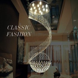 Moderní křišťálový lustr Závěsné osvětlení Závěsná stropní svítidla se zdrojem Clear K9 Crystal