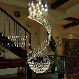 Moderní křišťálový lustr Závěsné osvětlení Závěsná stropní svítidla se zdrojem Clear K9 Crystal