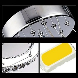 Křišťálové závěsné světlo Stropní osvětlení Čiré křišťálové kulaté 4 kroužky 40CM 60CM 80CM Zdrojová svítidla