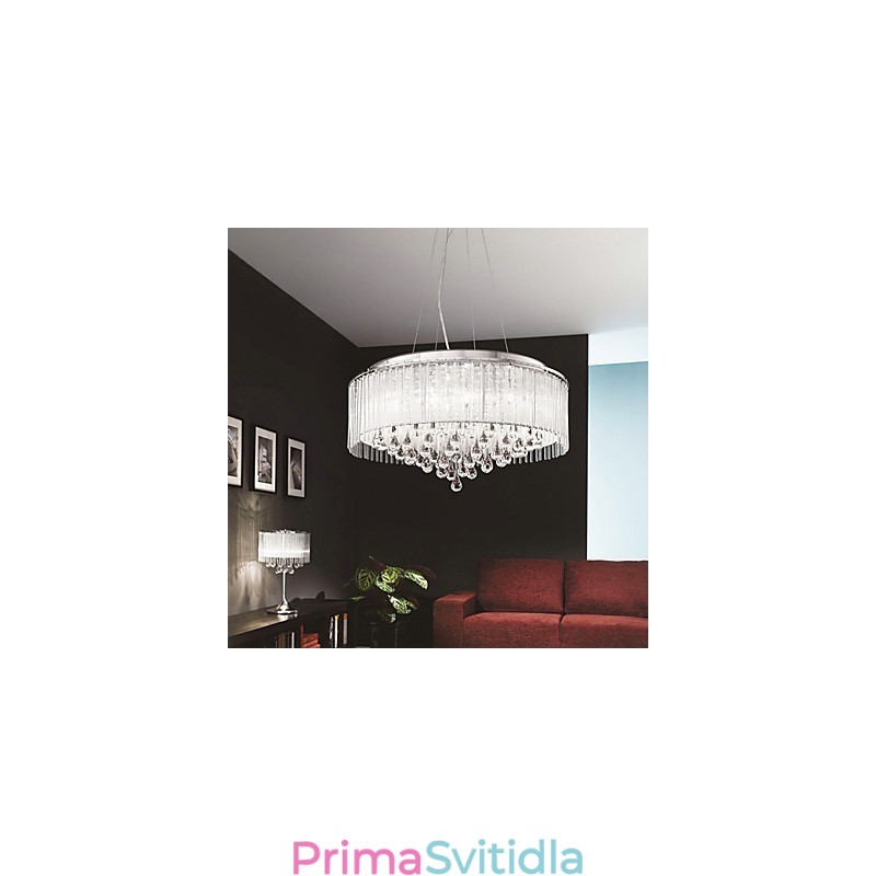 Moderní moderní bicí křišťálové závěsné svítidlo z chromu