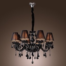 Lustr Luxury Modern Black Crystal Living 8 Lights