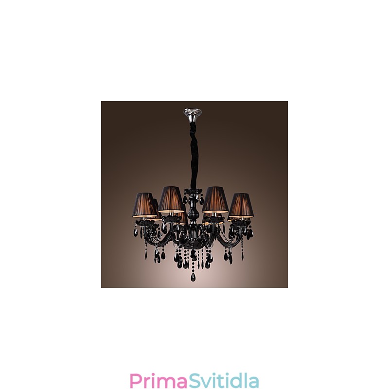 Lustr Luxury Modern Black Crystal Living 8 Lights