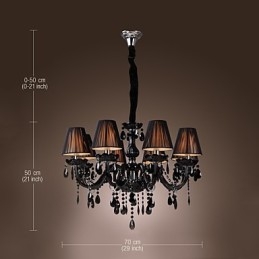 Lustr Luxury Modern Black Crystal Living 8 Lights