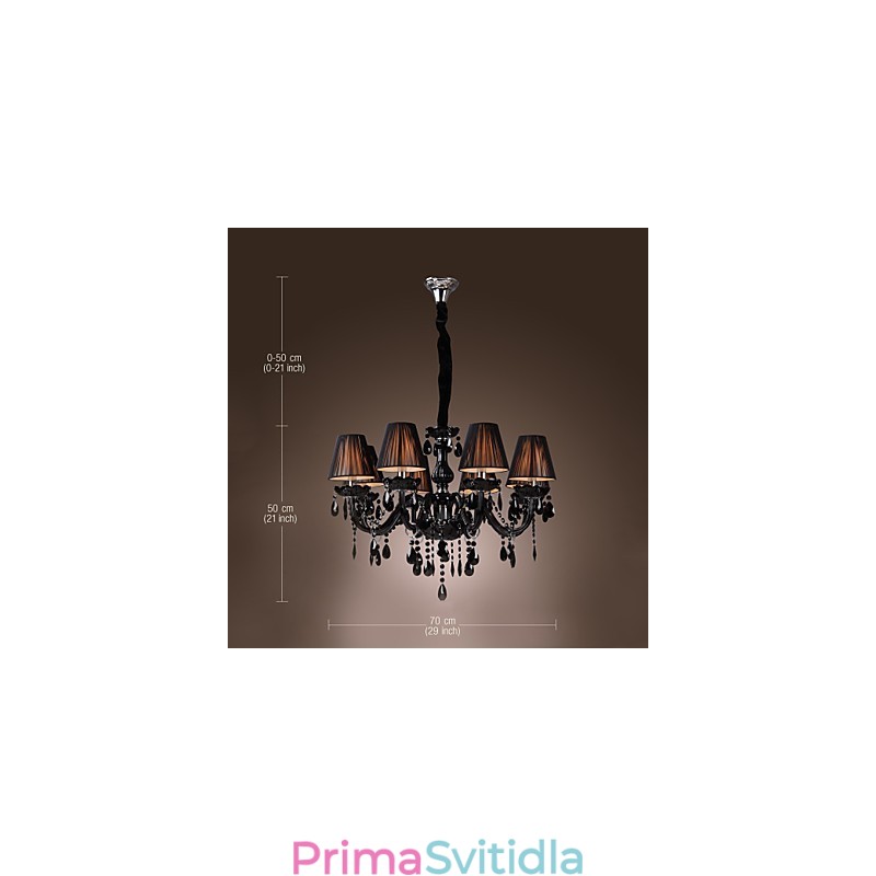 Lustr Luxury Modern Black Crystal Living 8 Lights