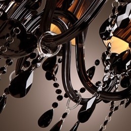 Lustr Luxury Modern Black Crystal Living 8 Lights