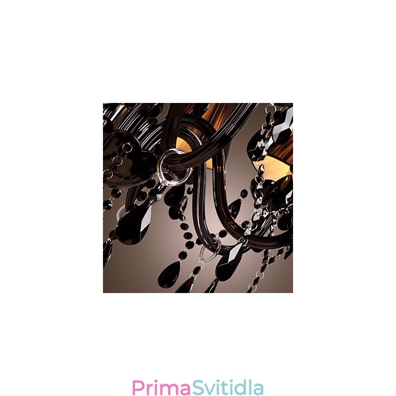 Lustr Luxury Modern Black Crystal Living 8 Lights