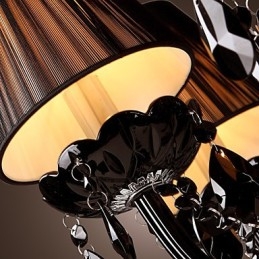 Lustr Luxury Modern Black Crystal Living 8 Lights