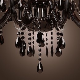 Lustr Luxury Modern Black Crystal Living 8 Lights