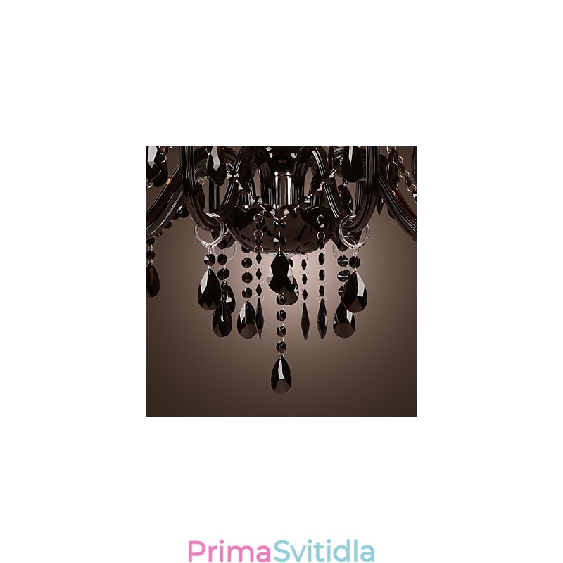 Lustr Luxury Modern Black Crystal Living 8 Lights