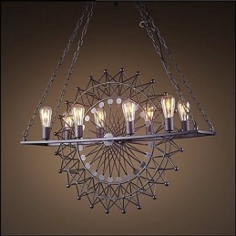 Závěsná lampa na kolo mrakodrapu v průmyslovém stylu