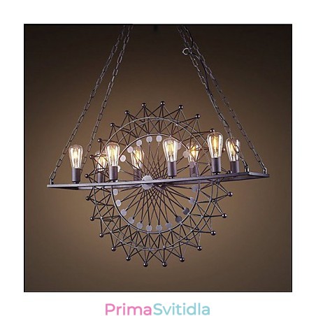 Závěsná lampa na kolo mrakodrapu v průmyslovém stylu Závěsná lampa na kolo mrakodrapu v průmyslovém stylu